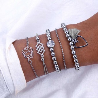 Set de 5 bracelets Cœur de...