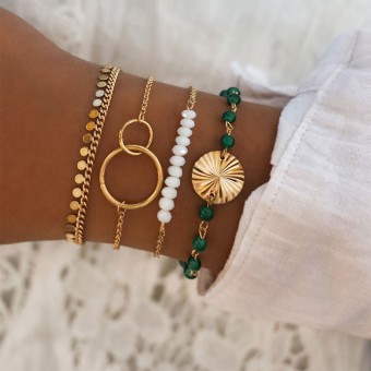 Set de 4 bracelets dorés...