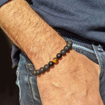 Bracelet en pierre de lave...